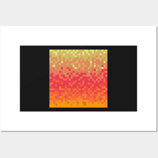 Orange pixels Posters and Art